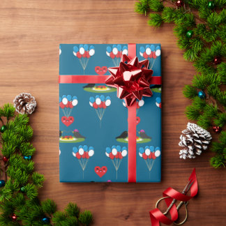 Blackbird's Spaghetti Meatballs Valentine's Date Wrapping Paper
