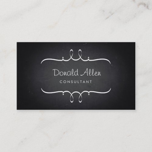 Blackboard Chalk Retro Slate Professional Curved Business Card