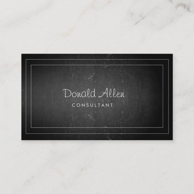 Blackboard Chalk Retro Slate Professional Dotted Business Card (Front)