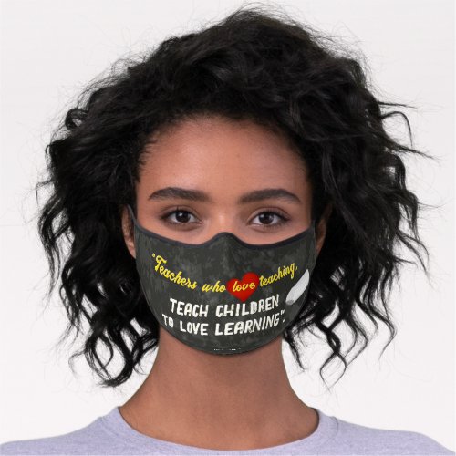 Blackboard Chalk  Teacher Premium Face Mask