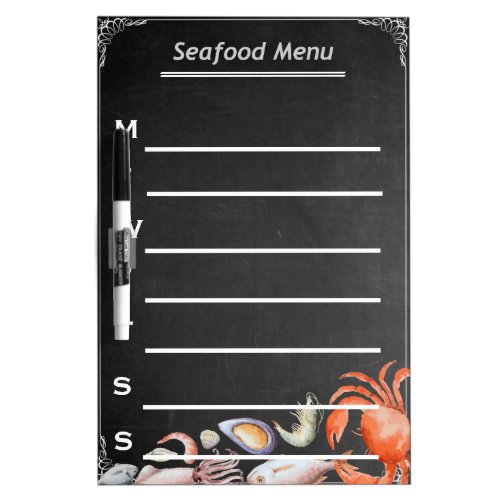 Blackboard Chalkboard Daily Seafood Weekly Menu