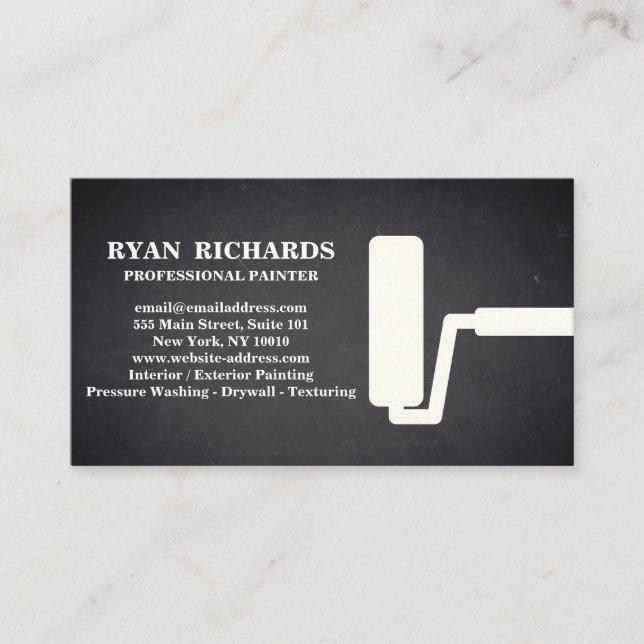 Blackboard Chalkboard House Painting Business Card (Front)