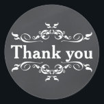 Blackboard Chalkboard Personalized Thank You Classic Round Sticker<br><div class="desc">This is beautiful Blackboard Chalkboard Personalized Thank You sticker. That can be customized for your special day. This is best for wedding invitations,  RSVP cards and other products that match this design.</div>