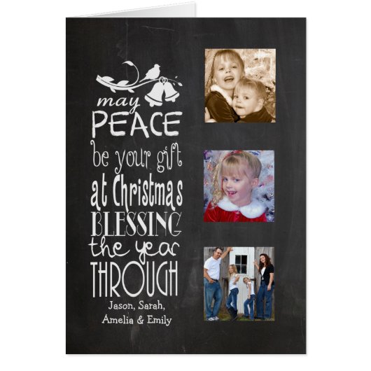 Blackboard Christmas frame Cards (Front)