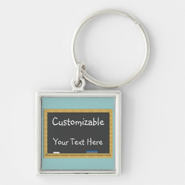 Blackboard Greeting - Customizable Keychain (Front)