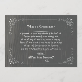 Blackboard Groomsman Request Card