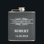Blackboard Groomsman Wedding Hip Flask<br><div class="desc">This is blackboard groomsman wedding flask.</div>