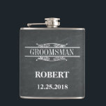 Blackboard Groomsman Wedding Hip Flask<br><div class="desc">This is blackboard groomsman wedding flask.</div>
