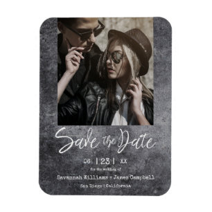 Blackboard Grunge Engagement Couple Dirty Texture Magnet