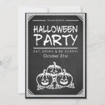 Blackboard Halloween Pumpkins Invitation