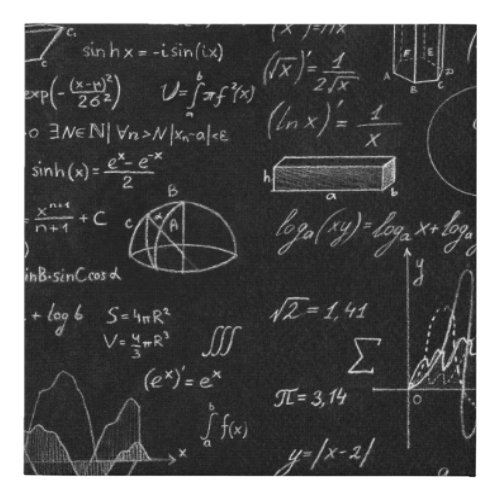 Blackboard inscribed with scientific formulas and  faux canvas print