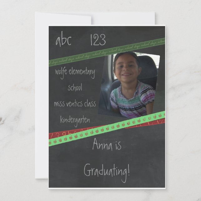 BlackBoard Kindergarten or Preschool Invitation (Front)