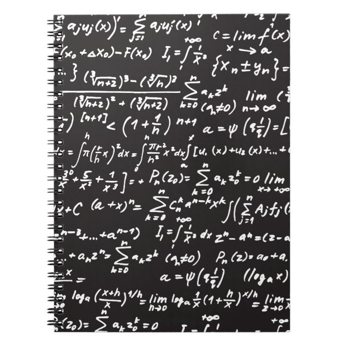 Blackboard Math Equations Spiral Note Book