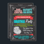Blackboard Naughty or Nice Christmas Party Invites<br><div class="desc">Super fun Naughty or Nice Christmas party done in a chalkboard style. Modern typography,  banners and a vintage santa claus against a blackboard background.  The back is a great as the front with old Retro Santa Claus clip art and party information.</div>