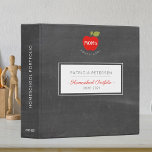Blackboard red apple mom's homeschool portfolio 3 ring binder<br><div class="desc">Personalized homeschool portfolio binder featuring a red apple with mom's homeschool logo and a white label over a chalkboard dark grey background.            Easy to customize with name,  title and school year.</div>