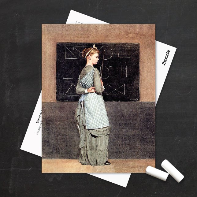 Blackboard Schoolhouse Winslow Homer Postcard (Creator Uploaded)