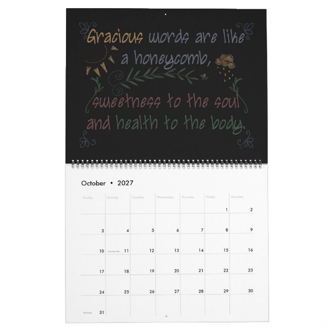 Blackboard Scriptures monthly calendar (Oct 2027)