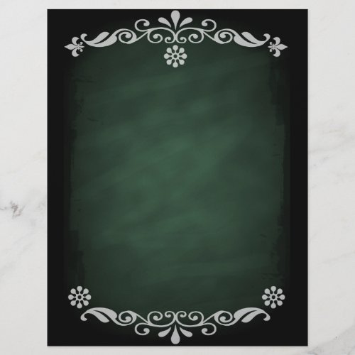 Blackboard Sketch Floral Green Flyer