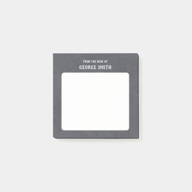 Blackboard Style From the Desk of Customizable  Post-it Notes (Front)