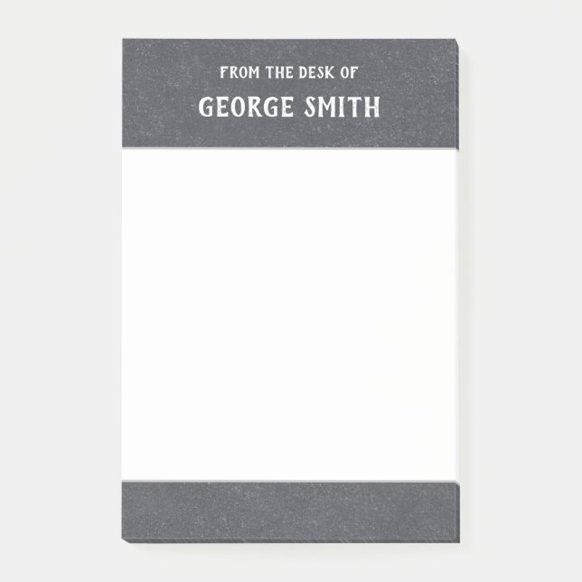 Blackboard Style From the Desk of Customizable   Post-it Notes (Front)