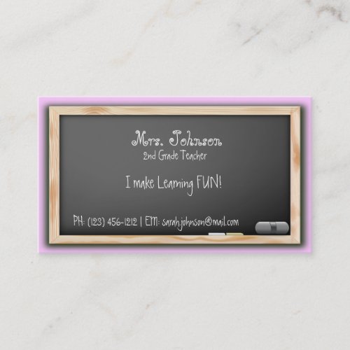 Blackboard Teacher Business Cards