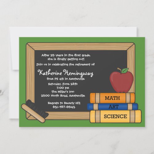 Blackboard Teacher's Retirement Invitation 2