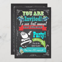 Blackboard Ugly sweater Christmas Party Invites