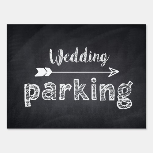 Blackboard Wedding Parking This Way Sign
