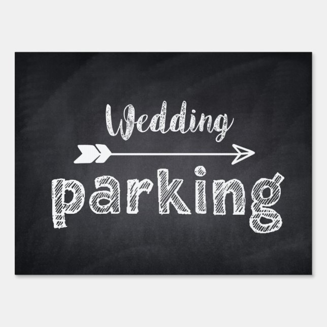Blackboard Wedding Parking This Way Sign (Front)