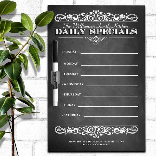Blackboard Weekly Dinner Menu (Creator Uploaded)