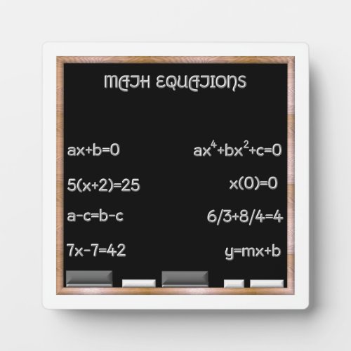 Blackboard with Math Equations Plaque