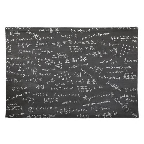 Blackboard With Math Formulas Cloth Placemat