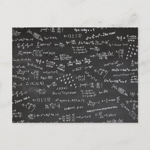 Blackboard With Math Formulas Postcard