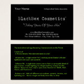 BlackBox Cosmetics, Independent Sales Associ... (Front & Back)