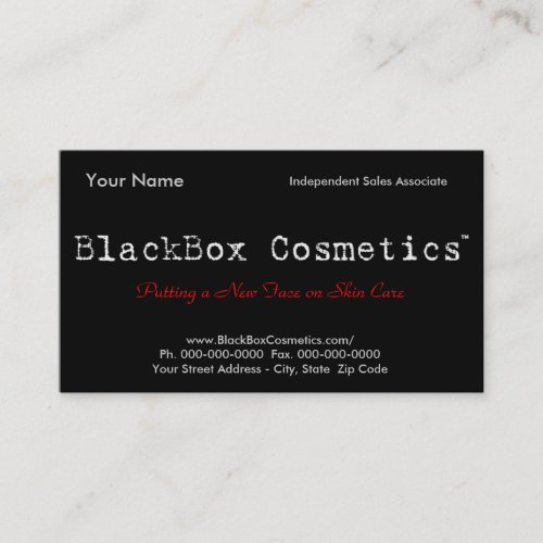 BlackBox Cosmetics, Independent Sales Associ... Business Card Templates