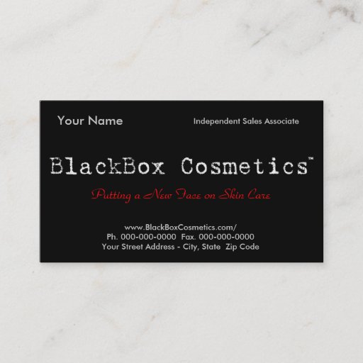 Customizable BlackBox Cosmetics, Independent Sales Associ... Business Card Templates