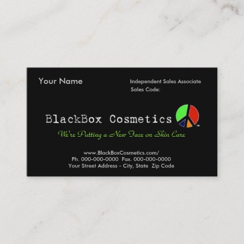 BlackBox Cosmetics, Independent Sales Associ... Business Cards