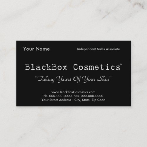 BlackBox Cosmetics, Independent Sales Associ... Business Card Template