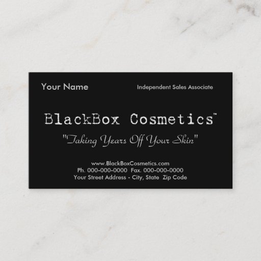 Customizable BlackBox Cosmetics, Independent Sales Associ... Business Card Template
