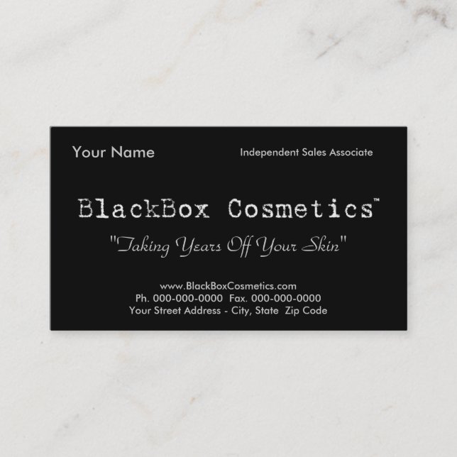 BlackBox Cosmetics, Independent Sales Associ... Business Card (Front)