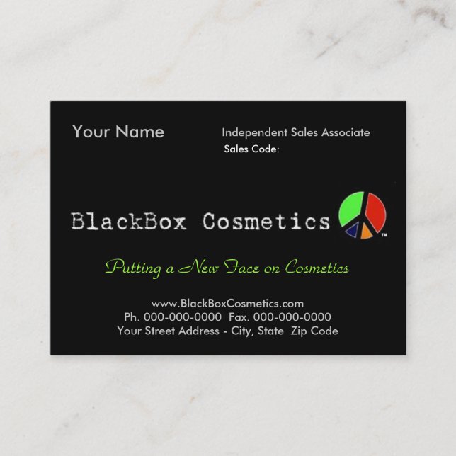 BlackBox Cosmetics, Independent Sales Associ... Business Card (Front)