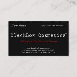 BlackBox Cosmetics, Independent Sales Associ... Business Card