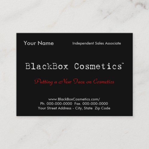 BlackBox Cosmetics, Independent Sales Associ... Business Card Templates