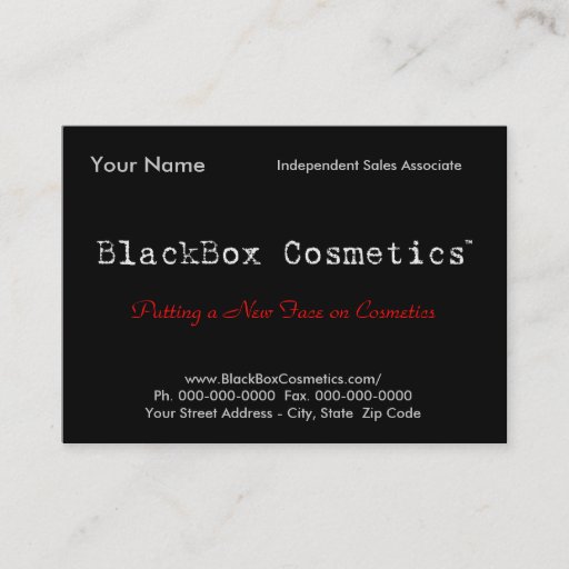 Customizable BlackBox Cosmetics, Independent Sales Associ... Business Card Templates