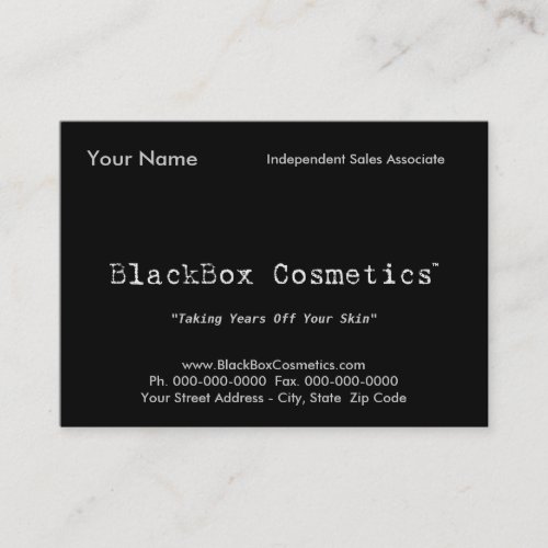 BlackBox Cosmetics, Independent Sales Associ... Business Card