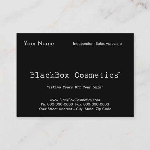 Customizable BlackBox Cosmetics, Independent Sales Associ... Business Card