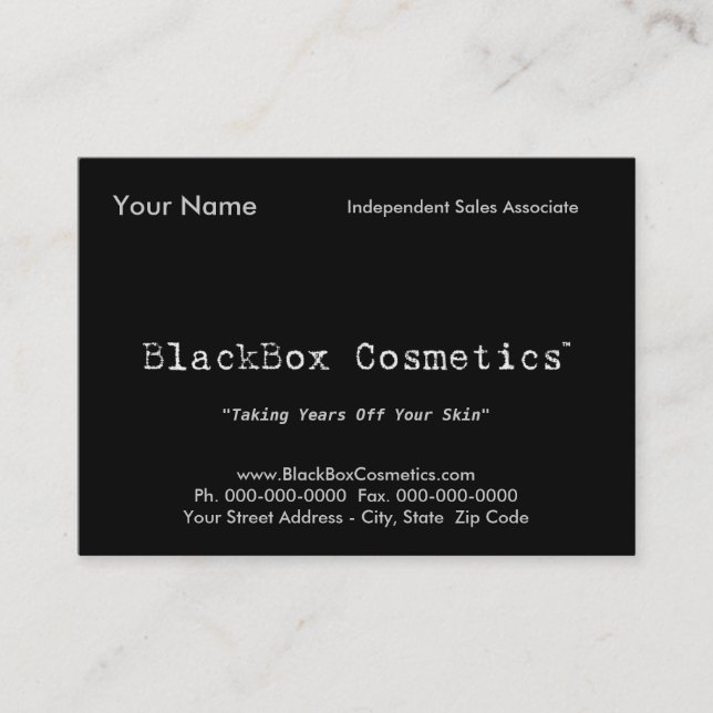 BlackBox Cosmetics, Independent Sales Associ... Business Card (Front)