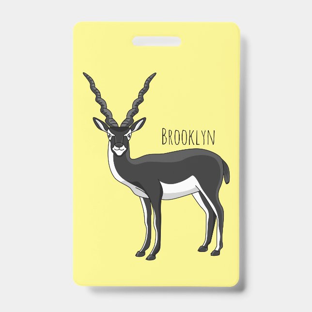 Blackbuck antelope illustration badge (Front)