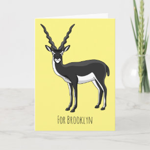 Blackbuck antelope illustration card