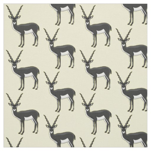Blackbuck antelope illustration fabric